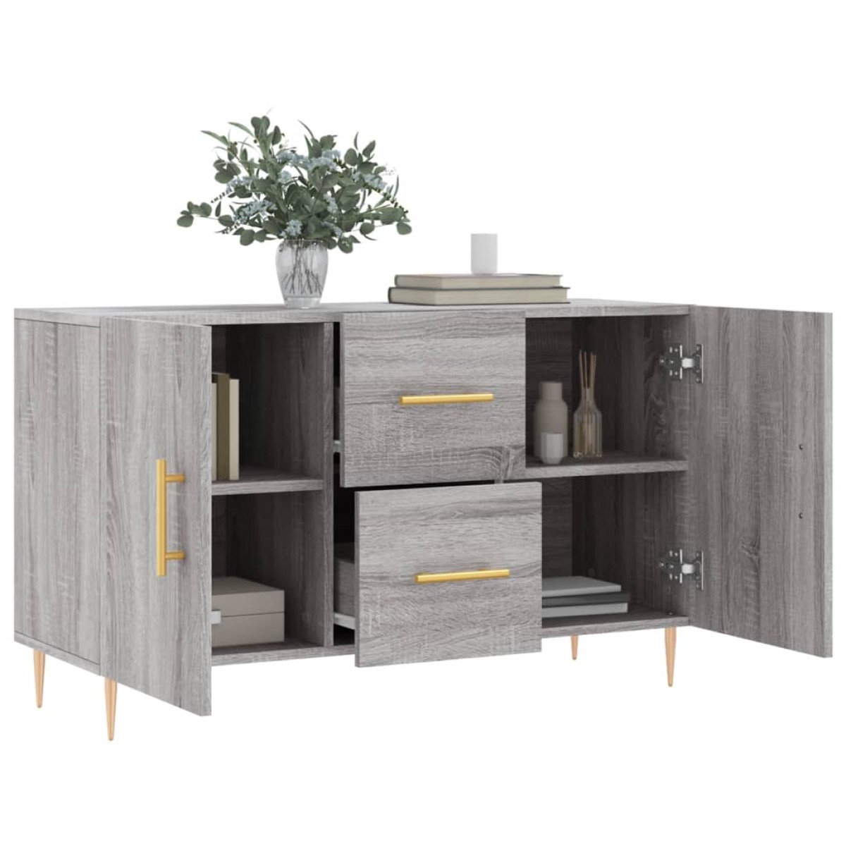 vidaXL Μπουφές Γκρι Sonoma 100 x 36 x 60 εκ. από Επεξεργασμένο Ξύλο