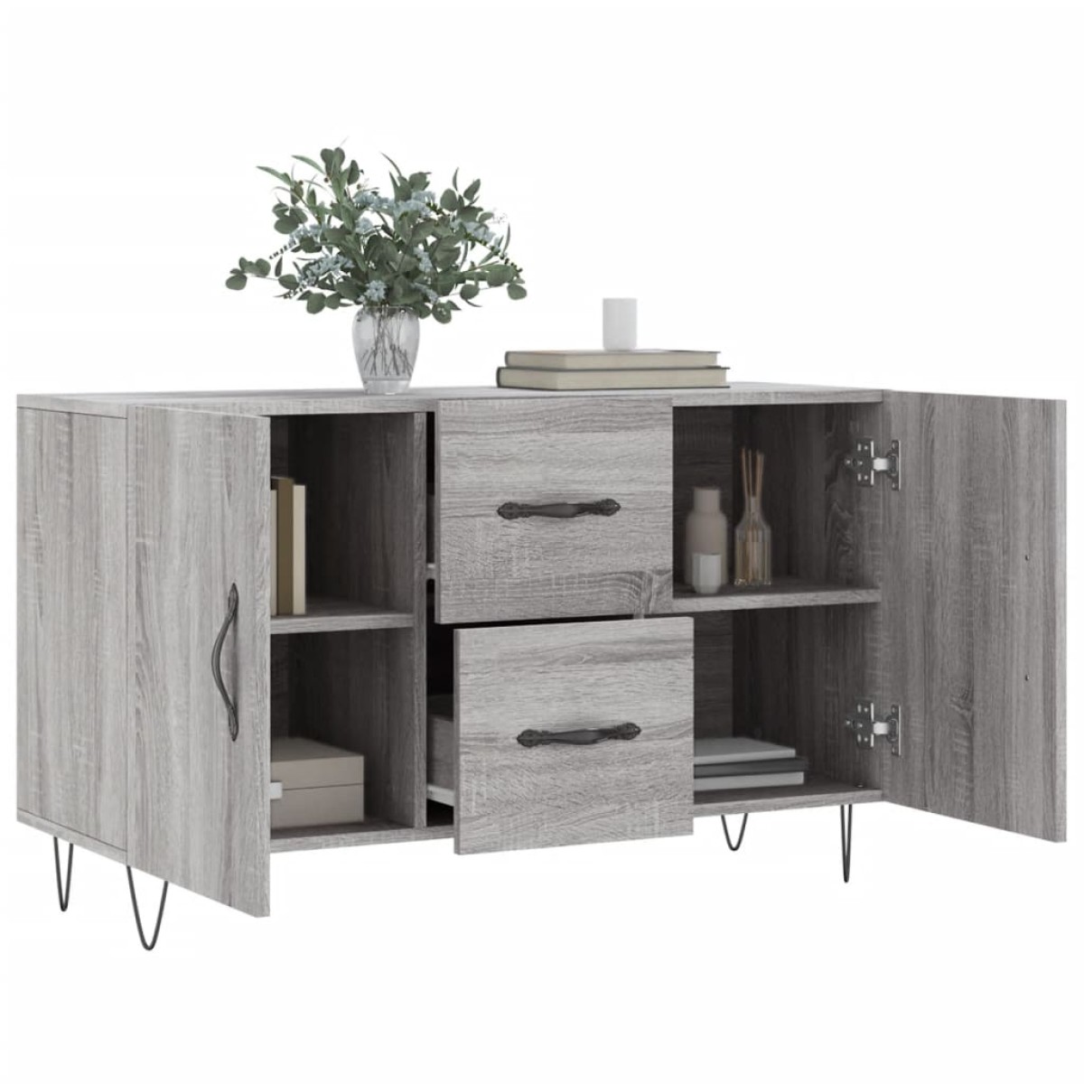 vidaXL Μπουφές Γκρι Sonoma 100 x 36 x 60 εκ. από Επεξεργασμένο Ξύλο