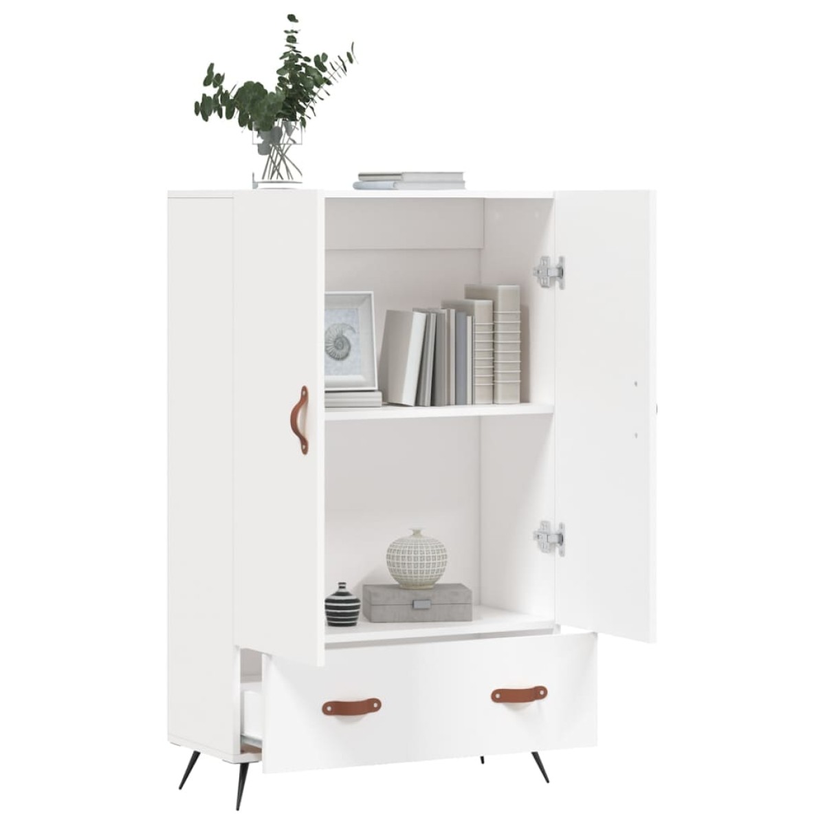 vidaXL Ντουλάπα Λευκή 69,5 x 31 x 115 εκ. από Επεξεργασμένο Ξύλο
