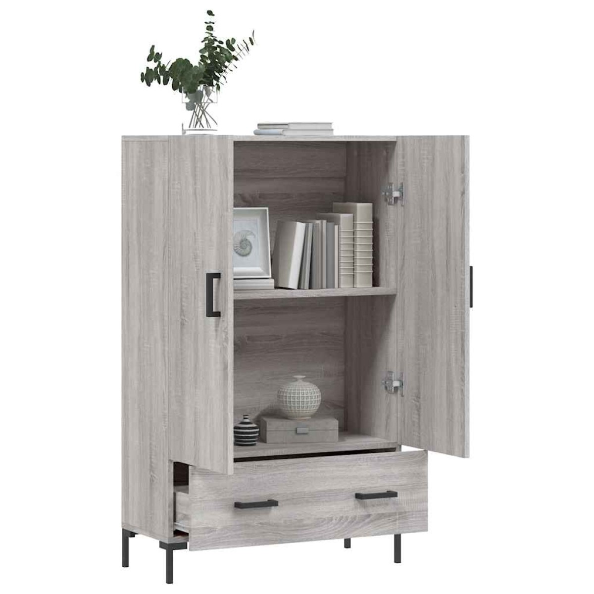 vidaXL Ντουλάπα Γκρι Sonoma 69,5 x 31 x 115 εκ. από Επεξεργασμένο Ξύλο