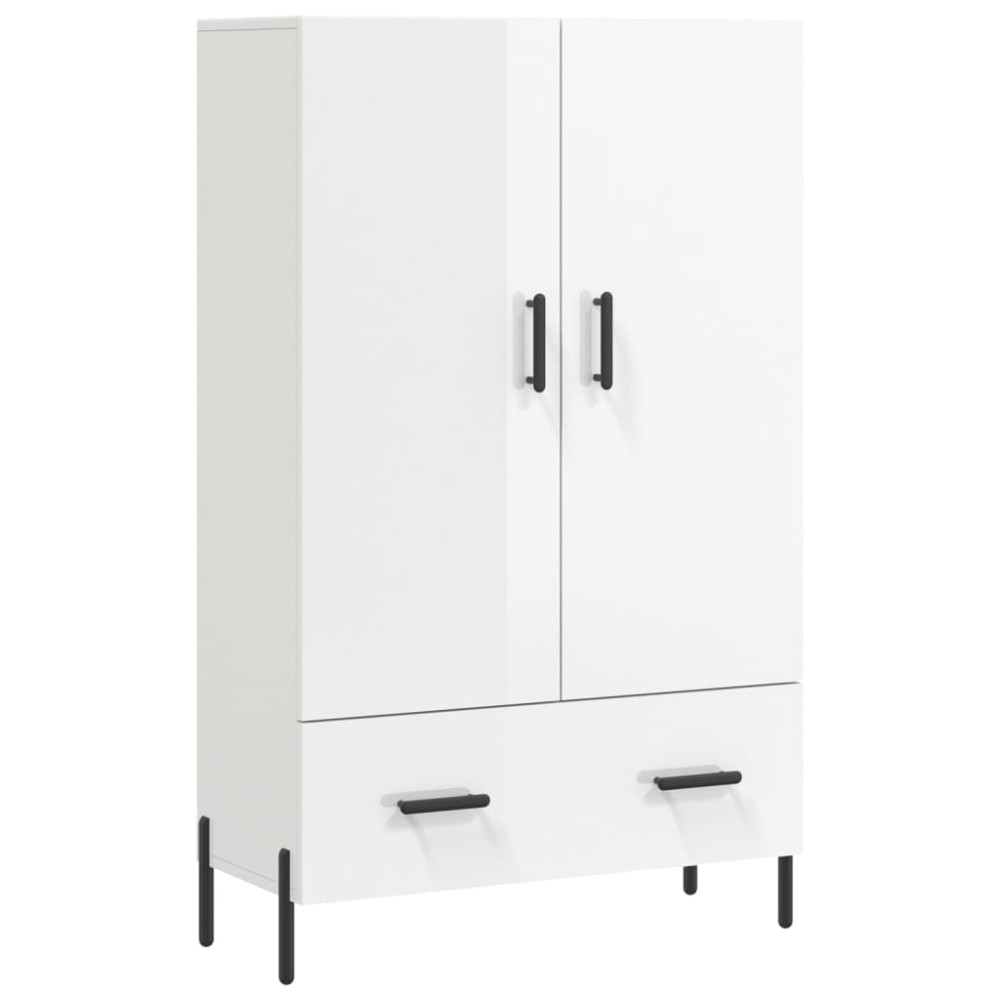vidaXL Ντουλάπα Γυαλ. Λευκό 69,5 x 31 x 115 εκ. από Επεξεργασμένο Ξύλο