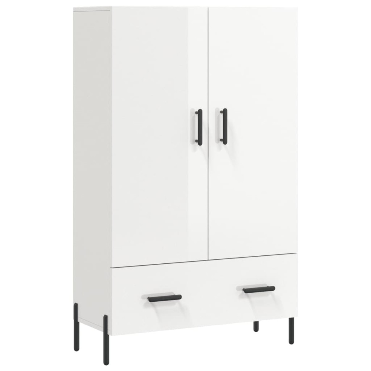 vidaXL Ντουλάπα Γυαλ. Λευκό 69,5 x 31 x 115 εκ. από Επεξεργασμένο Ξύλο