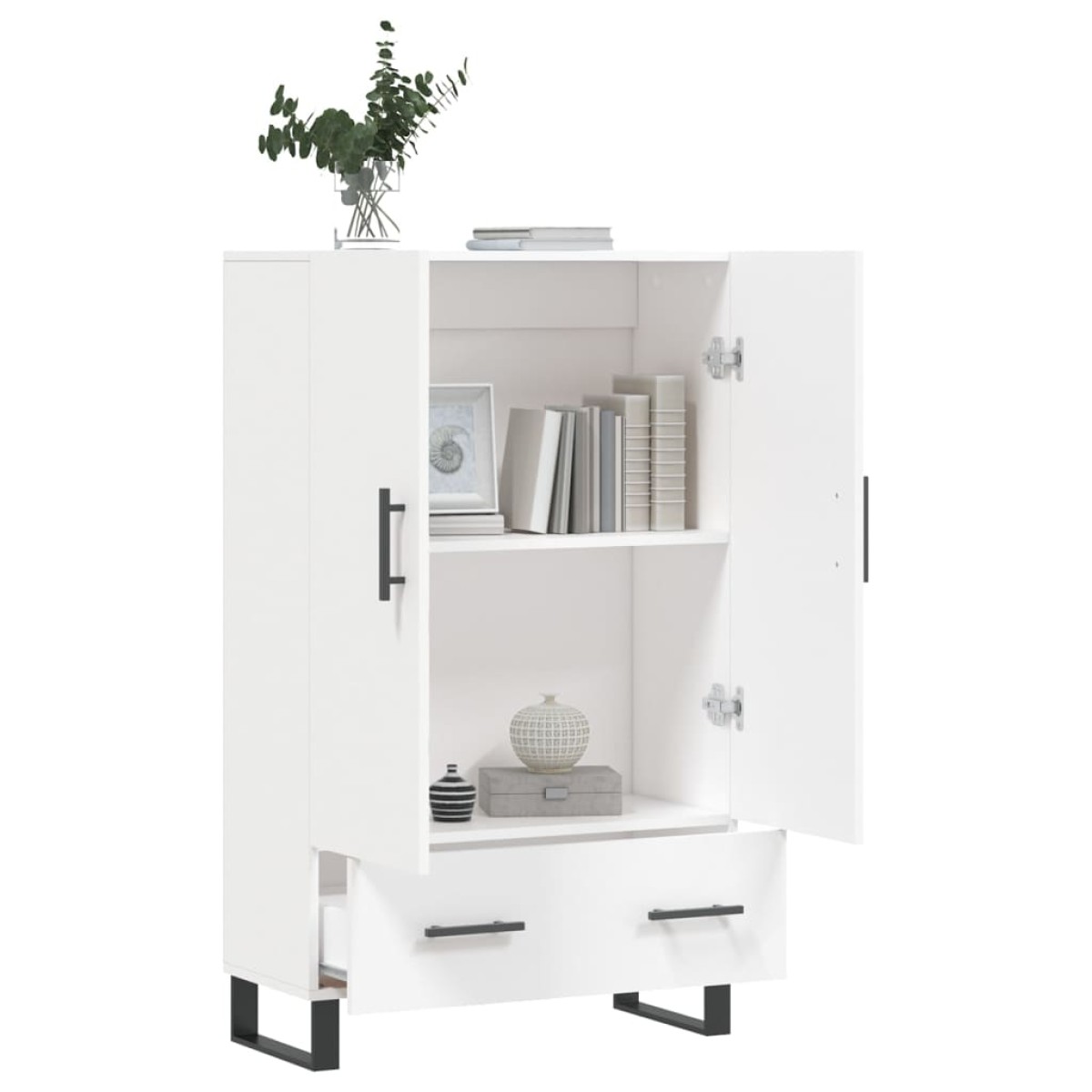 vidaXL Ντουλάπα Λευκή 69,5 x 31 x 115 εκ. από Επεξεργασμένο Ξύλο