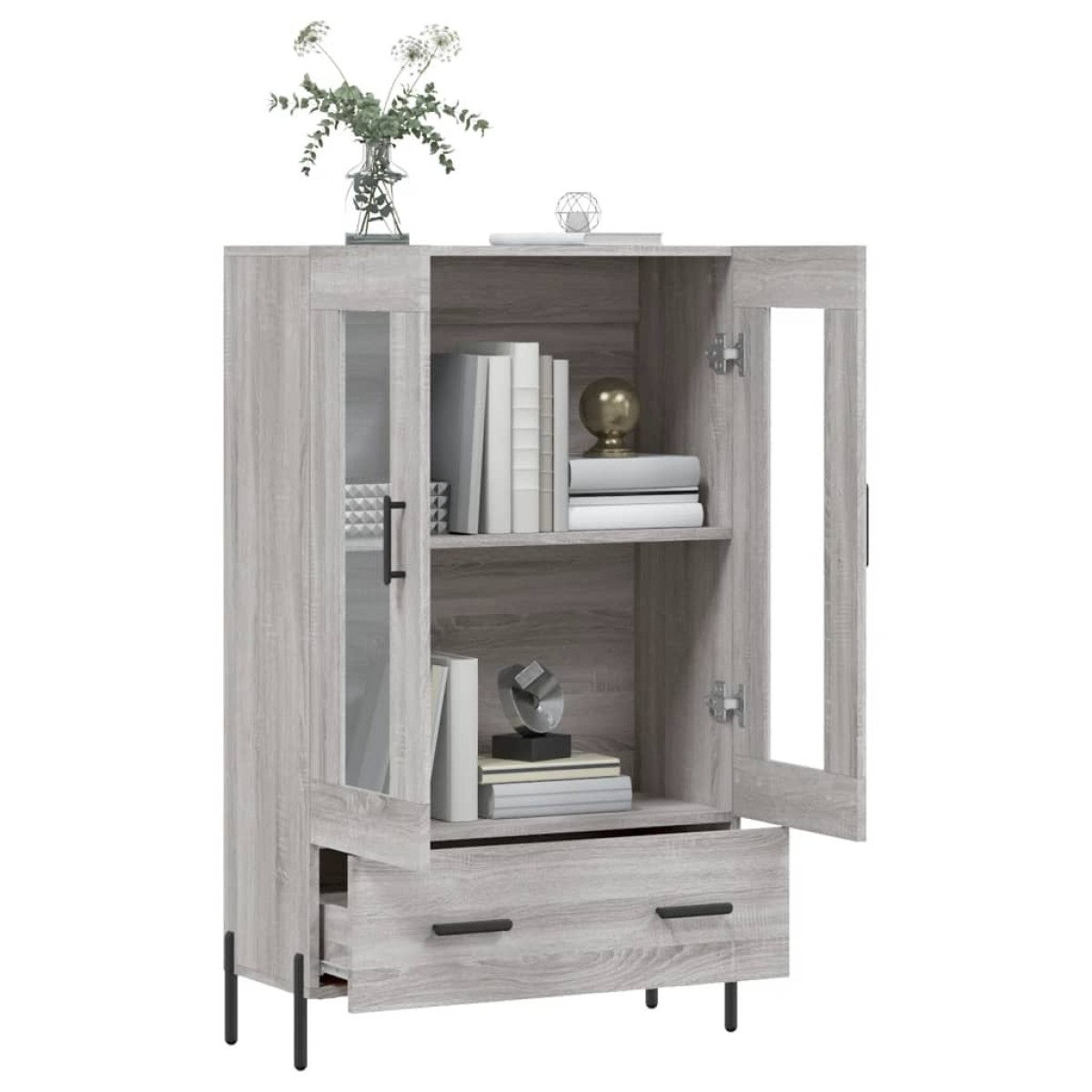 vidaXL Ντουλάπα Γκρι Sonoma 69,5 x 31 x 115 εκ. από Επεξεργασμένο Ξύλο