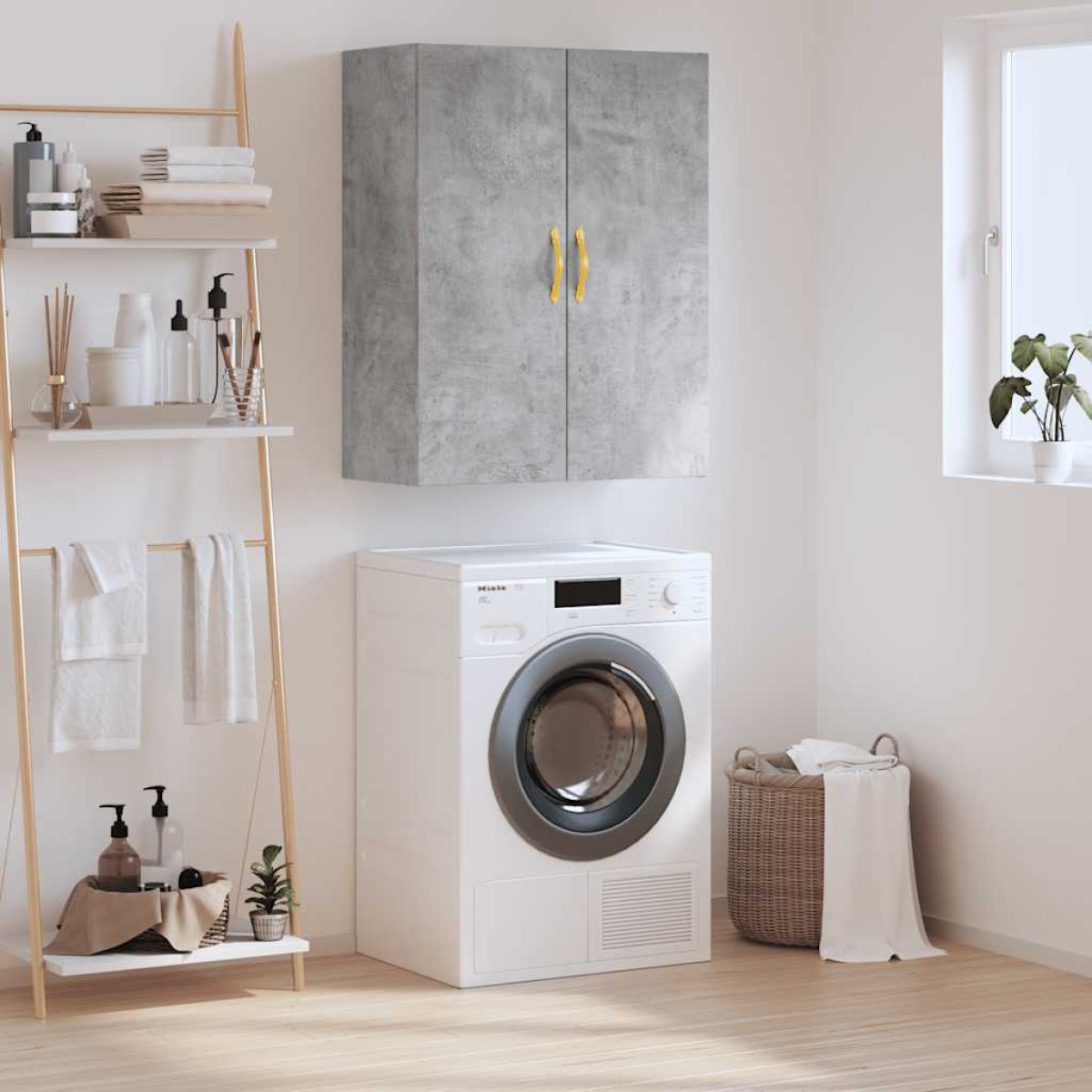 vidaXL Ντουλάπι Επιτοίχιο Γκρι Σκυροδέματος 69,5 x 34 x 90 εκ.