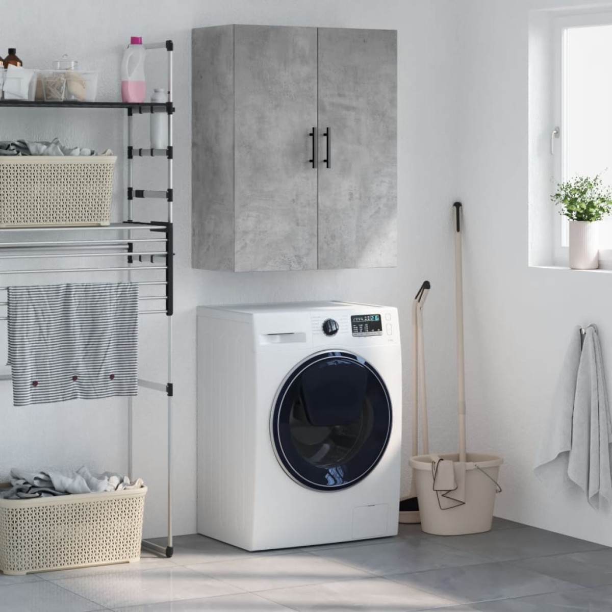 vidaXL Ντουλάπι Επιτοίχιο Γκρι Σκυροδέματος 69,5 x 34 x 90 εκ.