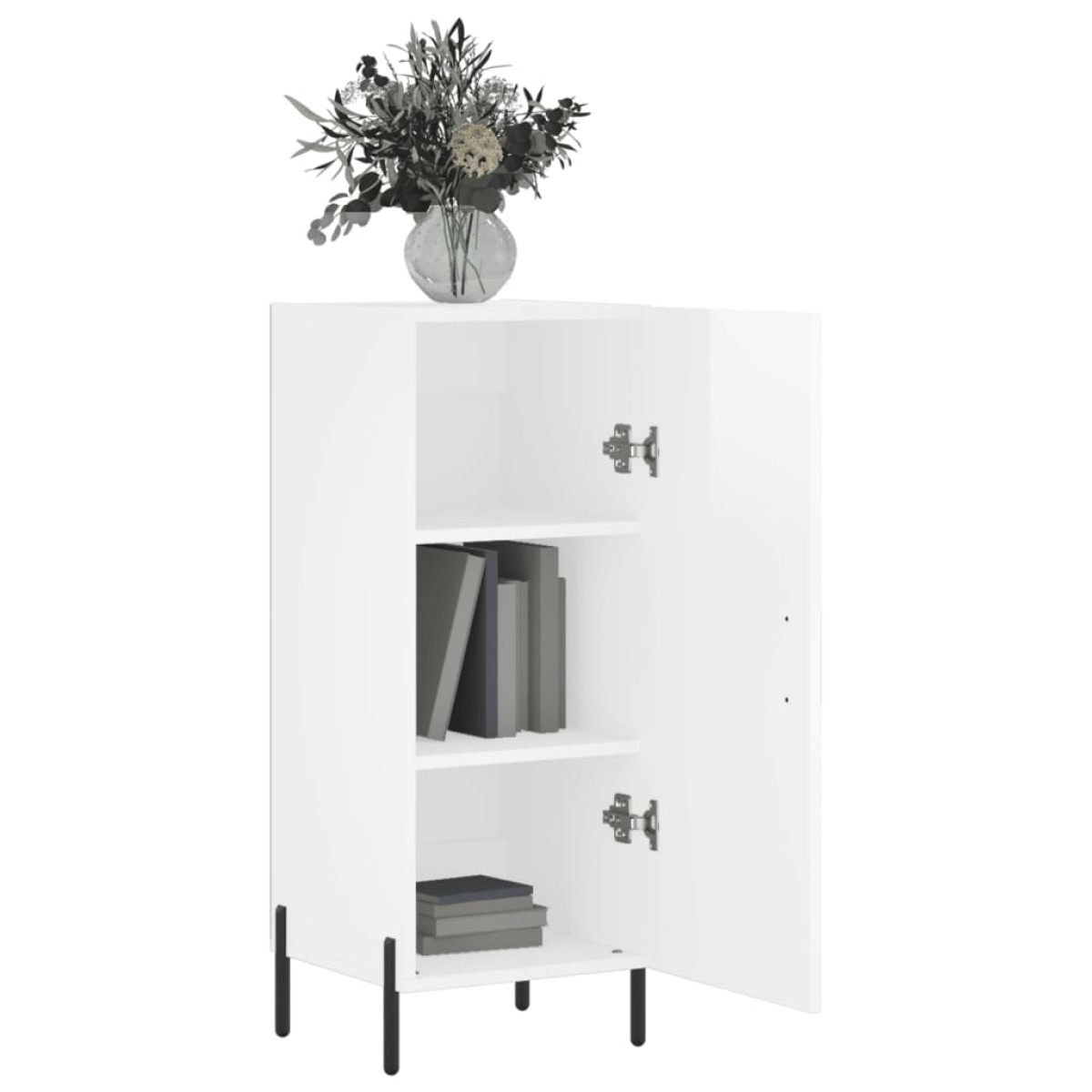 vidaXL Ντουλάπι Γυαλιστερό Λευκό 34,5x34x90 εκ. Επεξεργασμένο Ξύλο