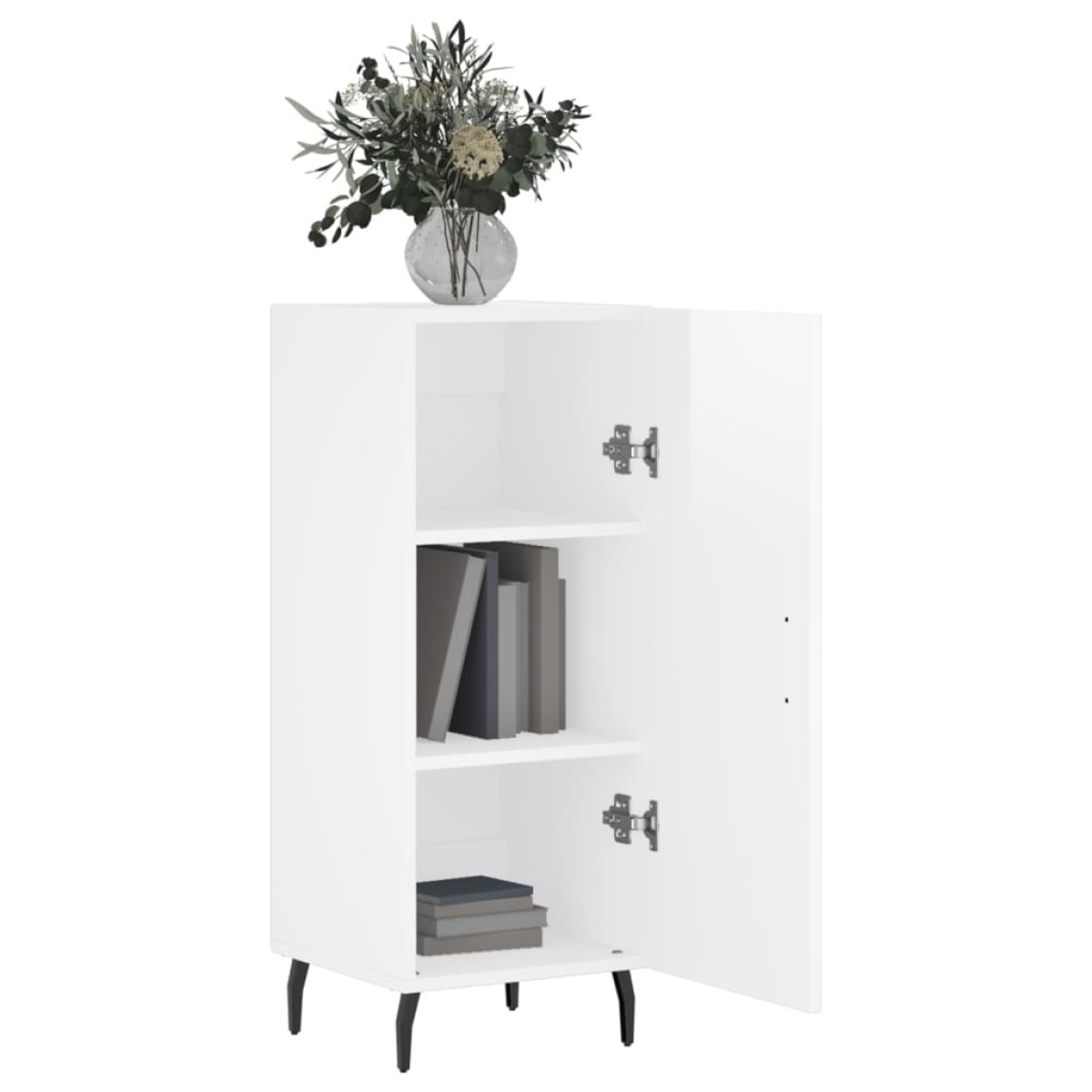 vidaXL Ντουλάπι Γυαλιστερό Λευκό 34,5x34x90 εκ. Επεξεργασμένο Ξύλο