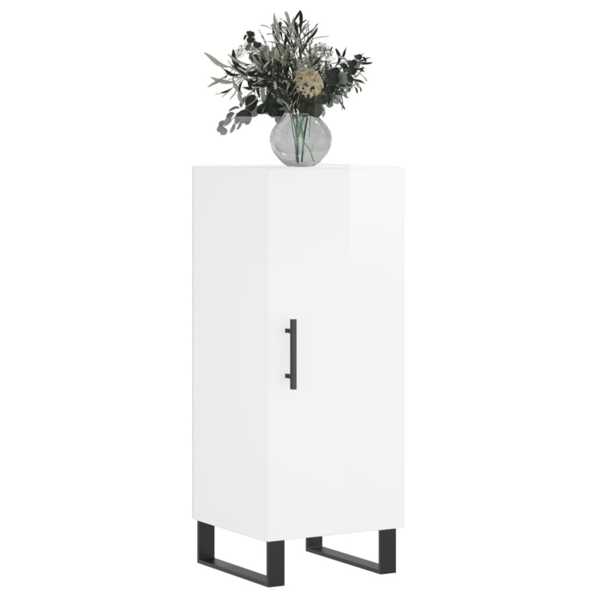 vidaXL Ντουλάπι Γυαλιστερό Λευκό 34,5x34x90 εκ. Επεξεργασμένο Ξύλο
