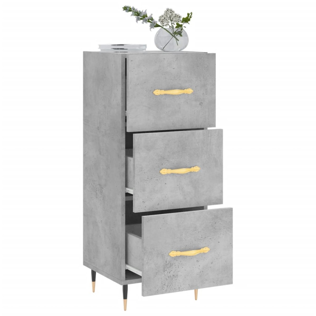 vidaXL Ντουλάπι Γκρι Σκυροδέματος 34,5x34x90 εκ. Επεξεργασμένο Ξύλο