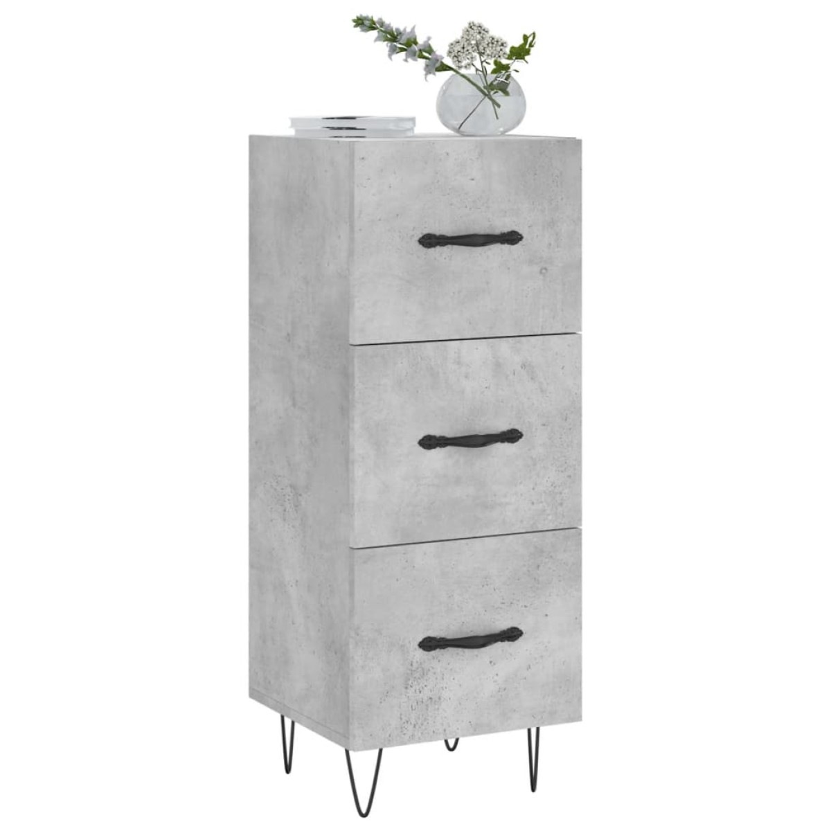 vidaXL Ντουλάπι Γκρι Σκυροδέματος 34,5x34x90 εκ. Επεξεργασμένο Ξύλο