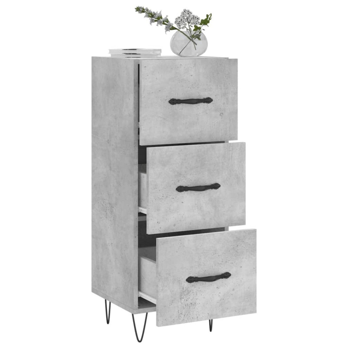 vidaXL Ντουλάπι Γκρι Σκυροδέματος 34,5x34x90 εκ. Επεξεργασμένο Ξύλο