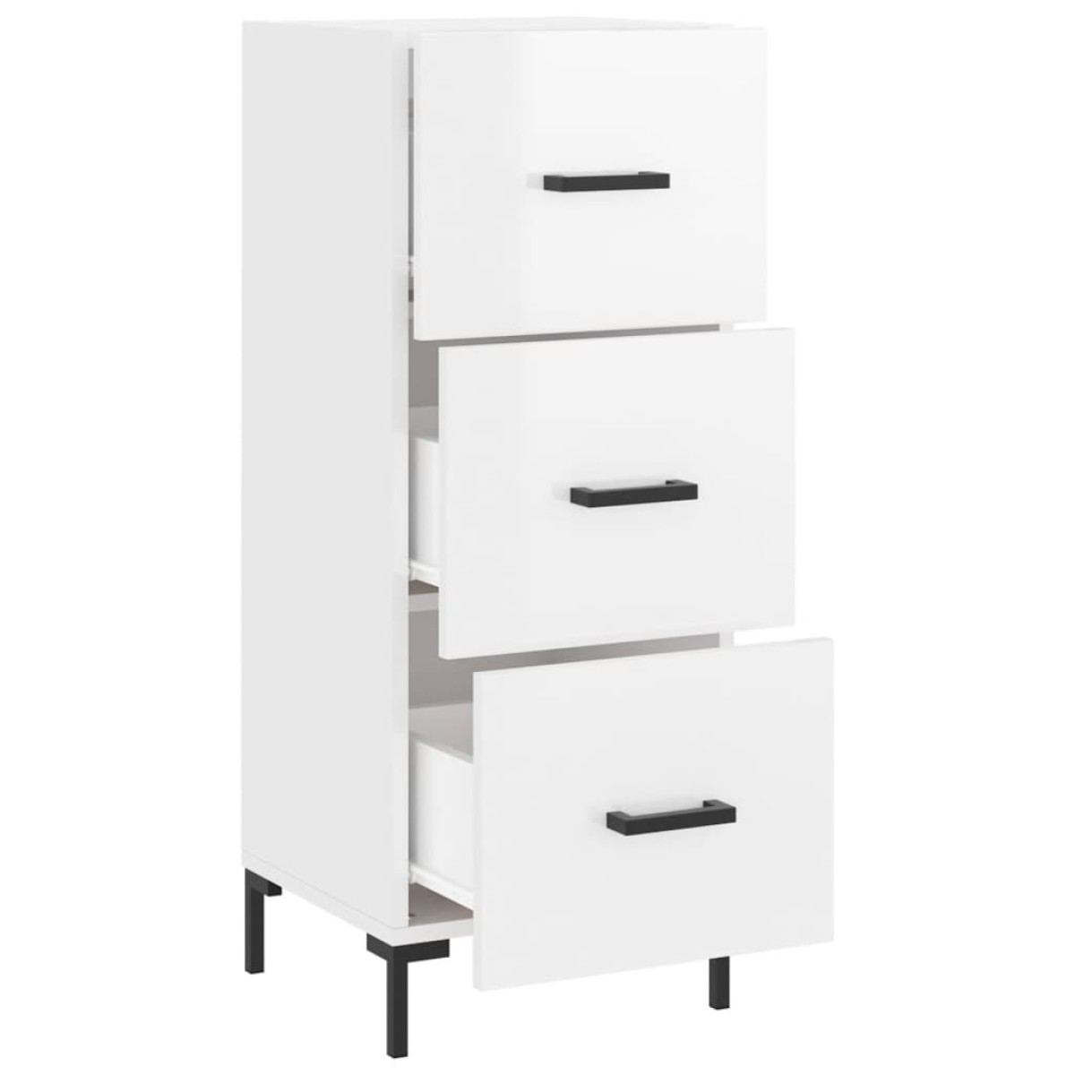 vidaXL Ντουλάπι Γυαλιστερό Λευκό 34,5x34x90 εκ. Επεξεργασμένο Ξύλο