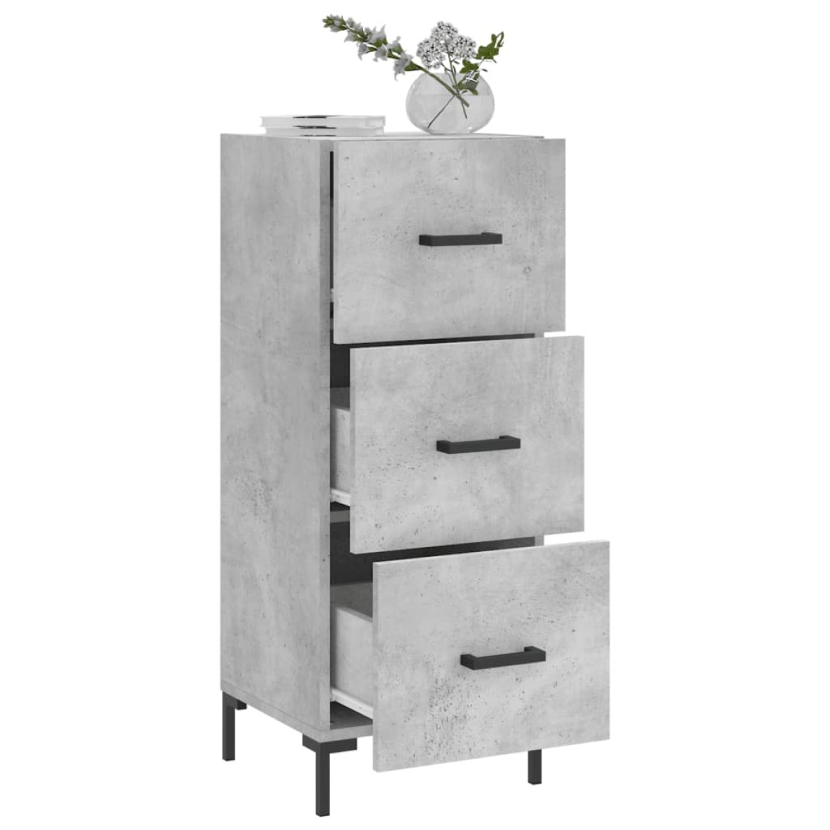 vidaXL Ντουλάπι Γκρι Σκυροδέματος 34,5x34x90 εκ. Επεξεργασμένο Ξύλο