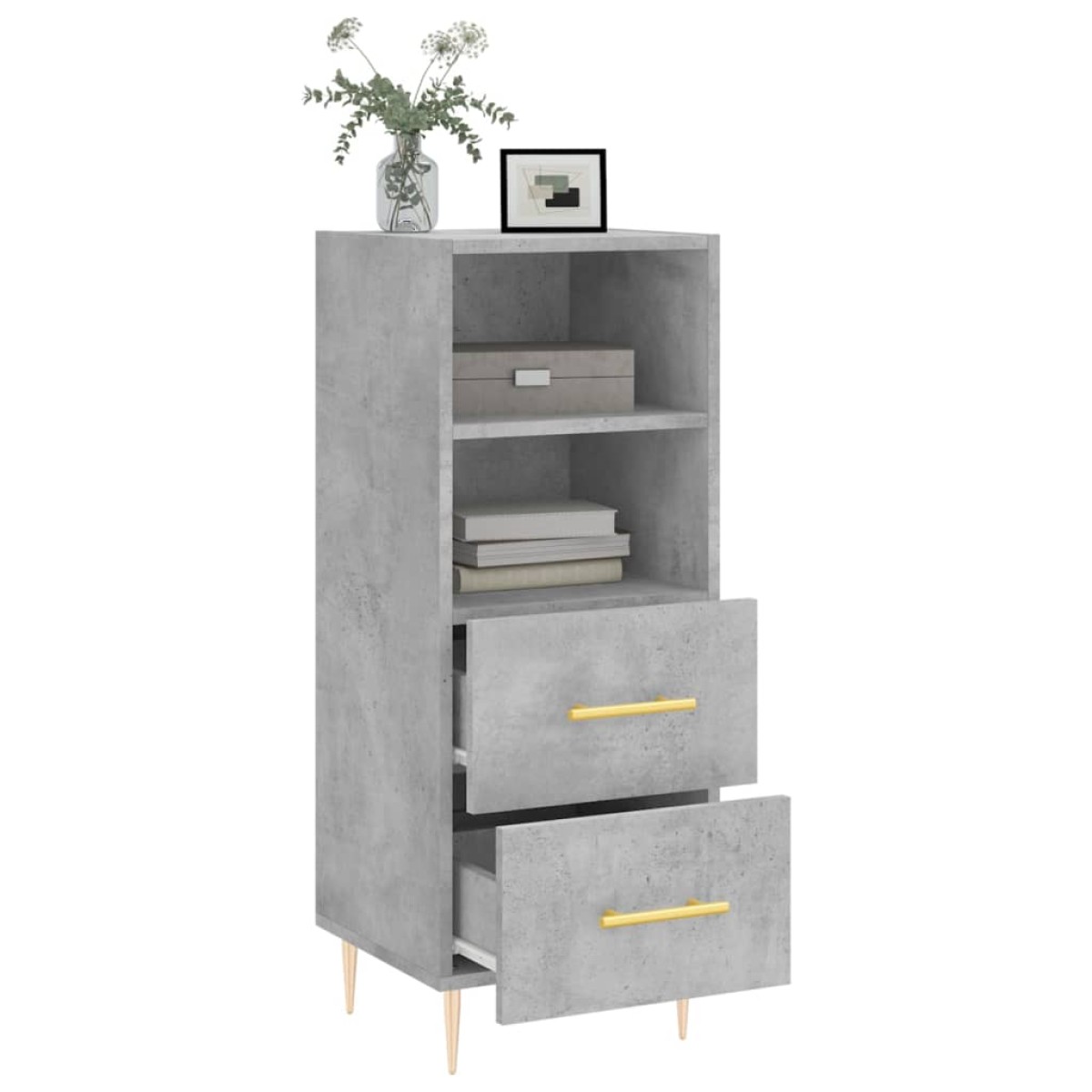 vidaXL Ντουλάπι Γκρι Σκυροδέματος 34,5x34x90 εκ. Επεξεργασμένο Ξύλο