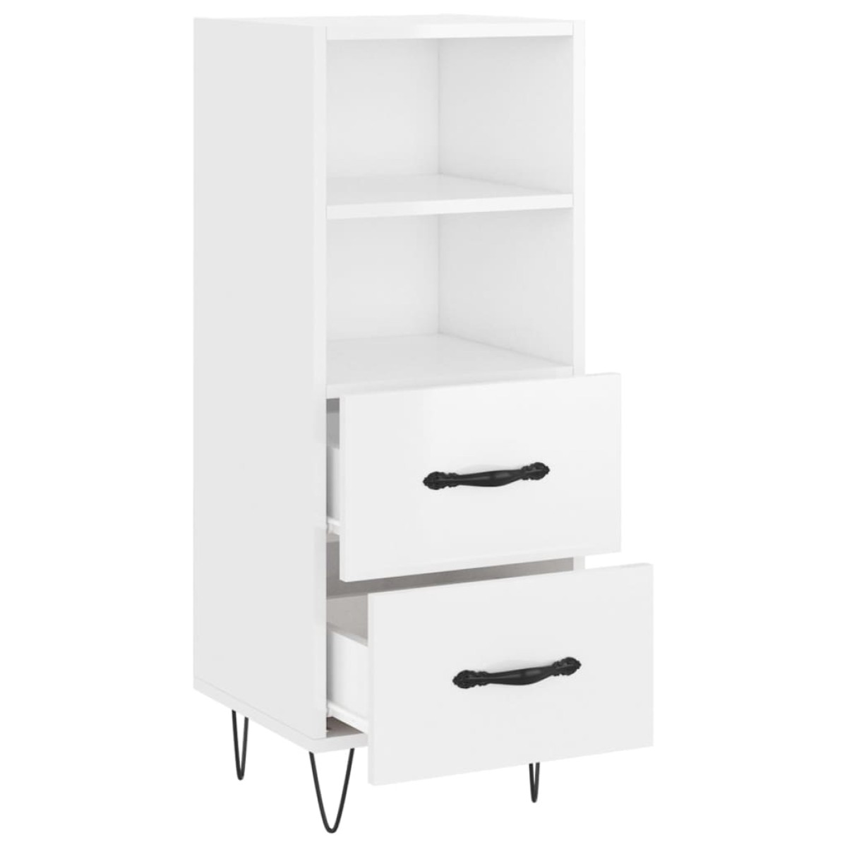 vidaXL Ντουλάπι Γυαλιστερό Λευκό 34,5x34x90 εκ. Επεξεργασμένο Ξύλο