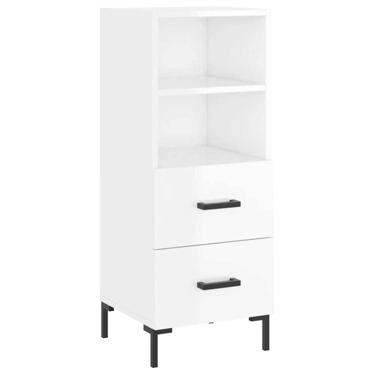 vidaXL Ντουλάπι Γυαλιστερό Λευκό 34,5x34x90 εκ. Επεξεργασμένο Ξύλο
