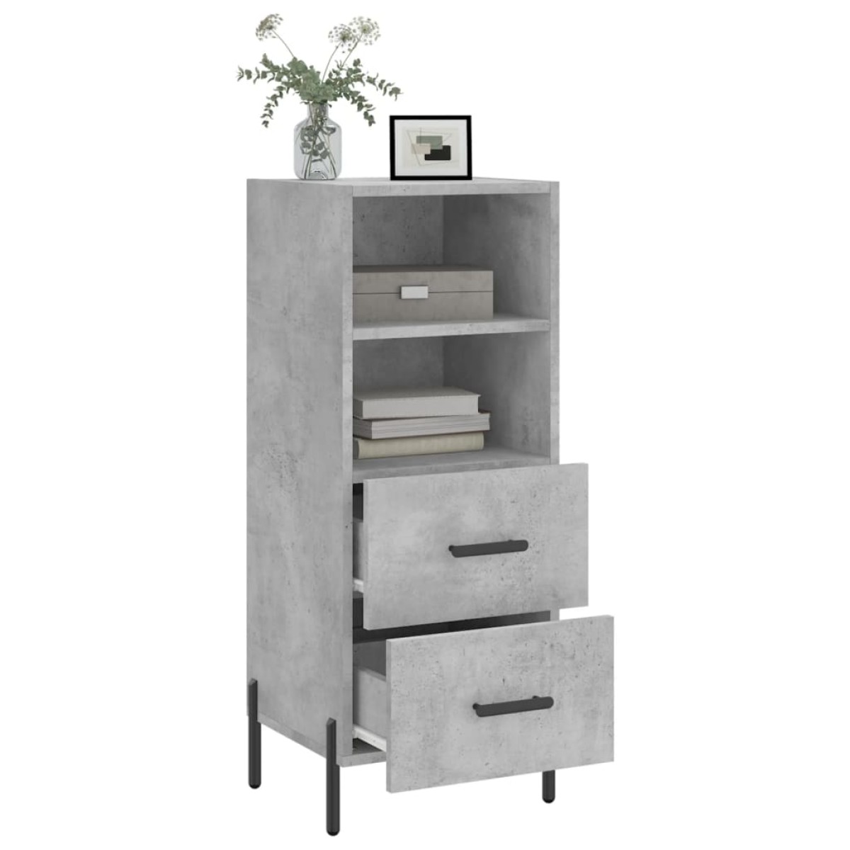vidaXL Ντουλάπι Γκρι Σκυροδέματος 34,5x34x90 εκ. Επεξεργασμένο Ξύλο