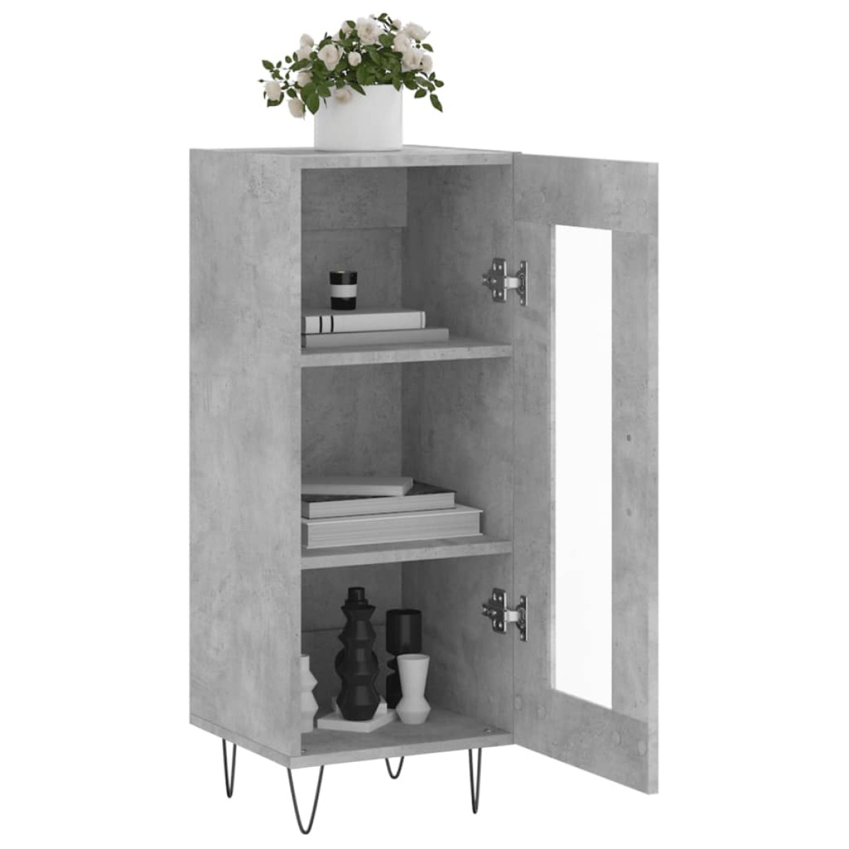 vidaXL Ντουλάπι Γκρι Σκυροδέματος 34,5x34x90 εκ. Επεξεργασμένο Ξύλο