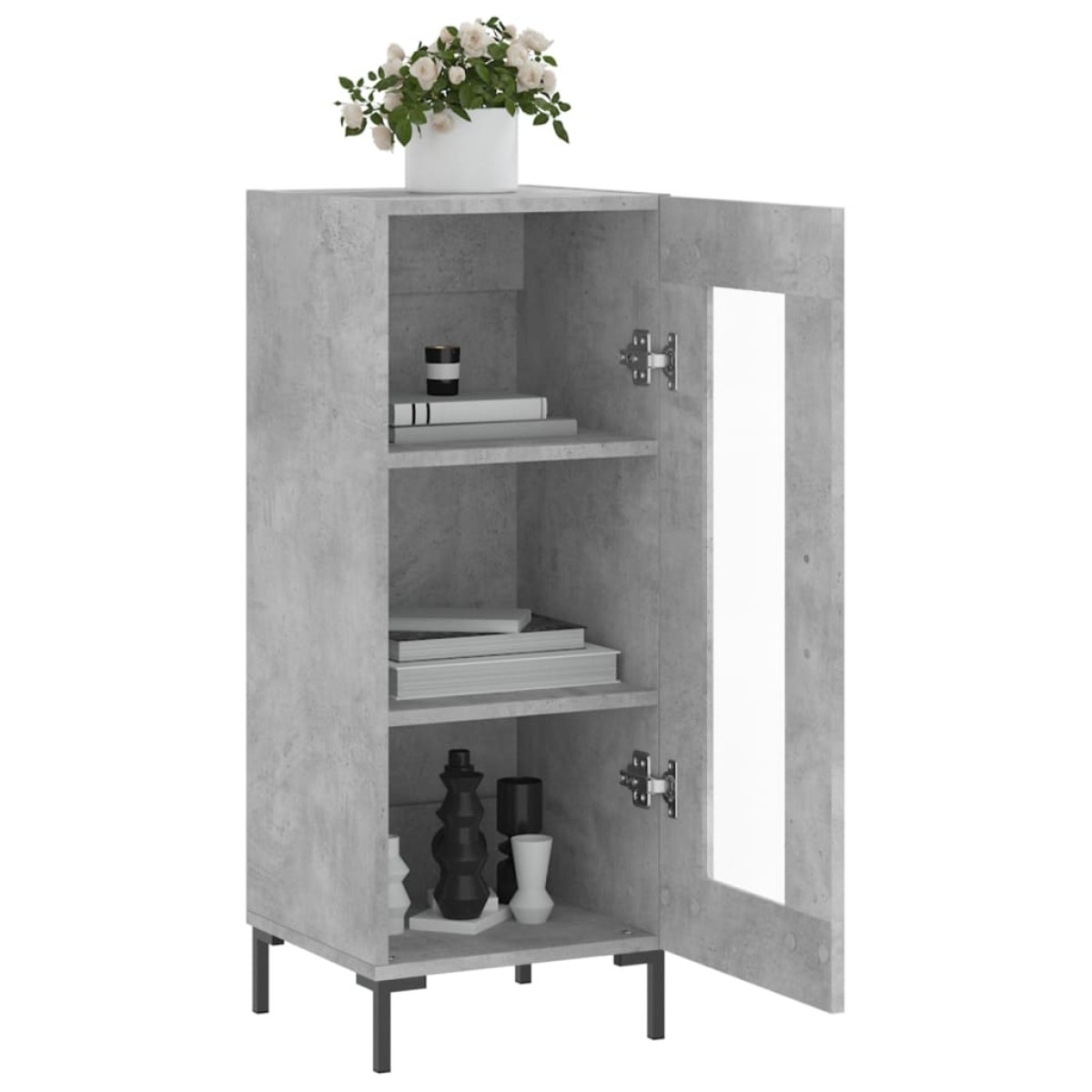 vidaXL Ντουλάπι Γκρι Σκυροδέματος 34,5x34x90 εκ. Επεξεργασμένο Ξύλο