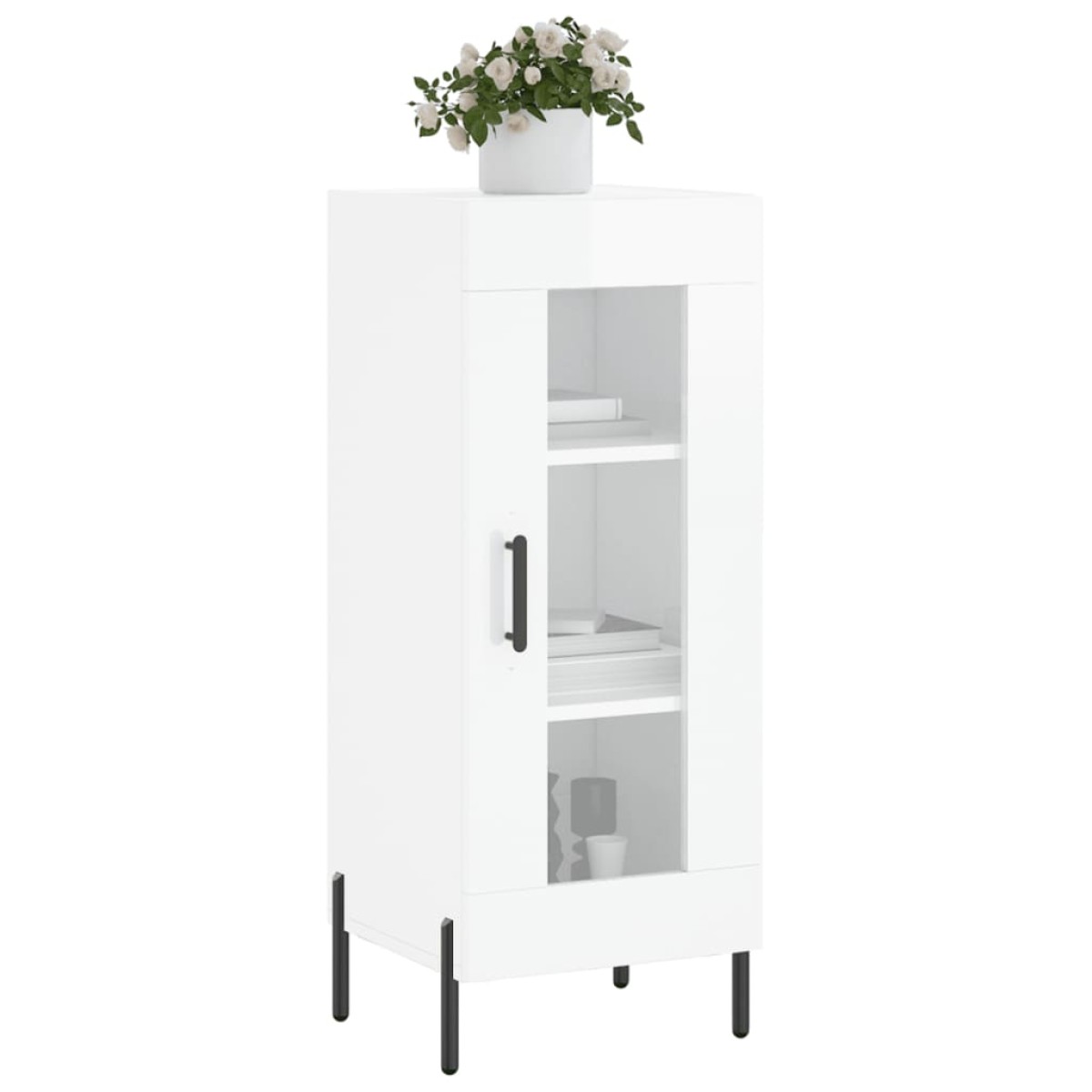 vidaXL Ντουλάπι Γυαλιστερό Λευκό 34,5x34x90 εκ. Επεξεργασμένο Ξύλο