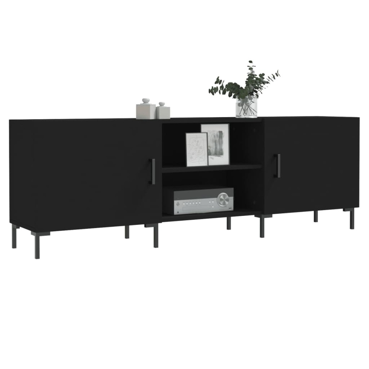 vidaXL Έπιπλο Τηλεόρασης Μαύρο 150x30x50 εκ. Επεξεργασμένο Ξύλο