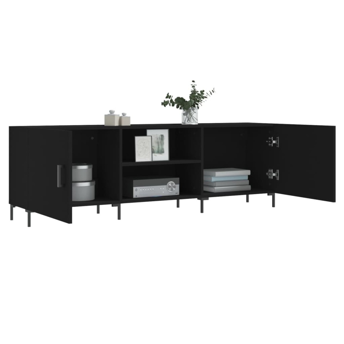 vidaXL Έπιπλο Τηλεόρασης Μαύρο 150x30x50 εκ. Επεξεργασμένο Ξύλο
