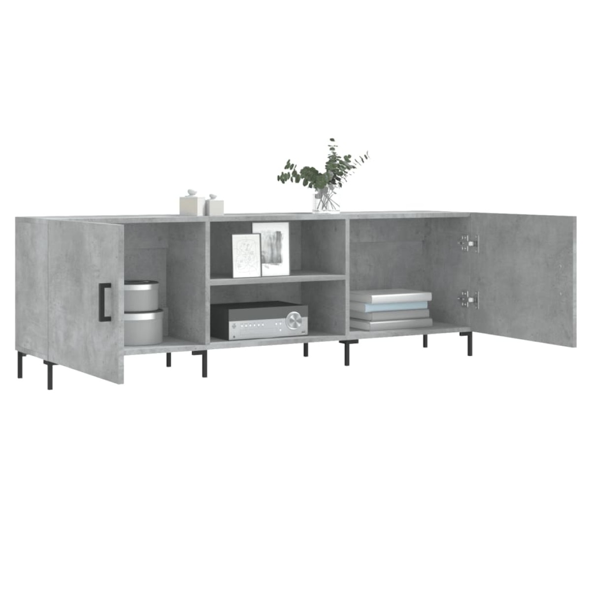 vidaXL Έπιπλο Τηλεόρασης Γκρι Σκυροδέματος 150x30x50 εκ. Επεξ. Ξύλο