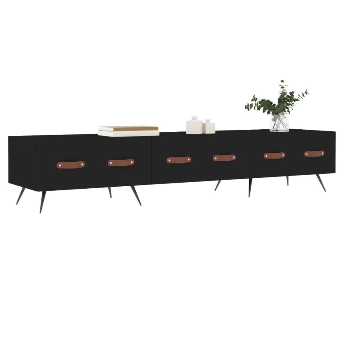 vidaXL Έπιπλο Τηλεόρασης Μαύρο 150 x 36 x 30 εκ. Επεξεργασμένο Ξύλο