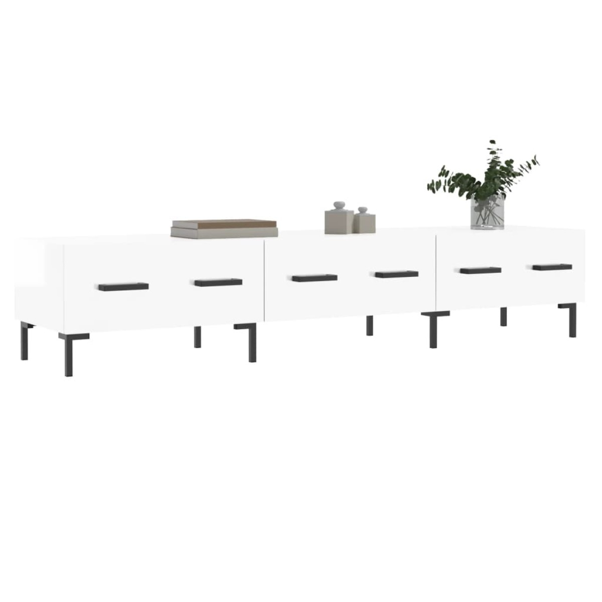 vidaXL Έπιπλο Τηλεόρασης Γυαλ. Λευκό 150x36x30 εκ. Επεξεργασμένο Ξύλο