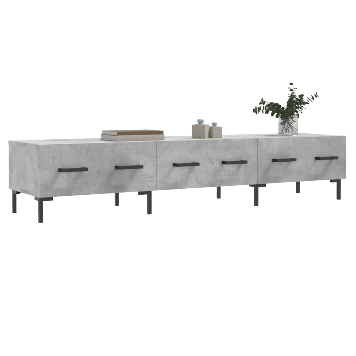 vidaXL Έπιπλο Τηλεόρασης Γκρι Σκυροδέματος 150x36x30 εκ. Επεξ. Ξύλο