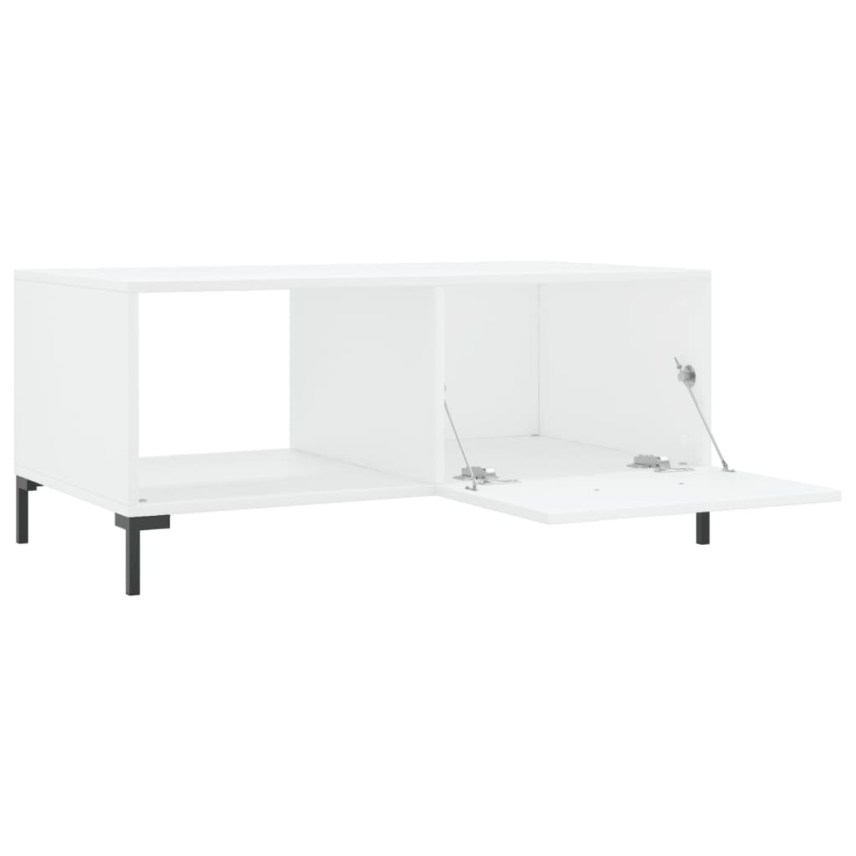 vidaXL Τραπεζάκι Σαλονιού Γυαλ. Λευκό 90x50x40 εκ. Επεξεργ. Ξύλο