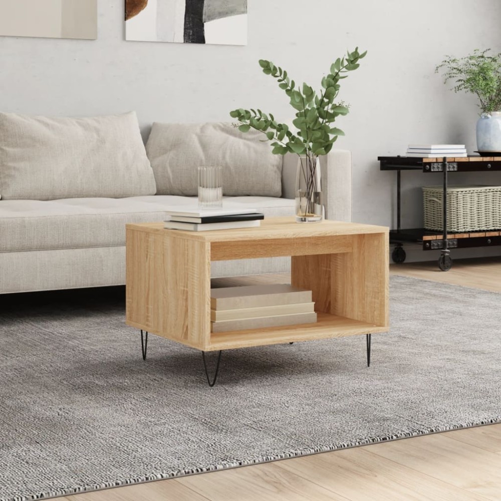 vidaXL Τραπεζάκι Σαλονιού Sonoma Δρυς 60x50x40 εκ. από Επεξεργ. Ξύλο