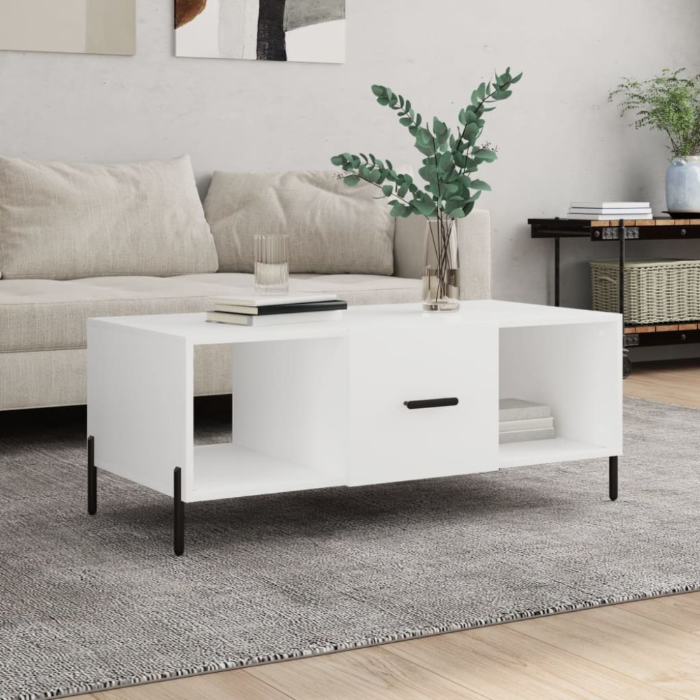 vidaXL Τραπεζάκι Σαλονιού Λευκό 102x50x40 εκ. από Επεξεργασμένο Ξύλο