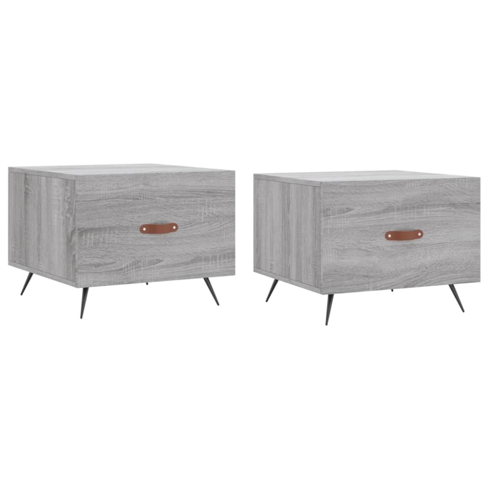 vidaXL Τραπεζάκια Σαλονιού 2 τεμ Γκρι sonoma 50x50x40 εκ Επεξ. Ξύλο