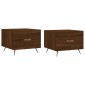 vidaXL Τραπεζάκια Σαλονιού 2 τεμ Brown Oak 50x50x40 εκ Επεξ. Ξύλο