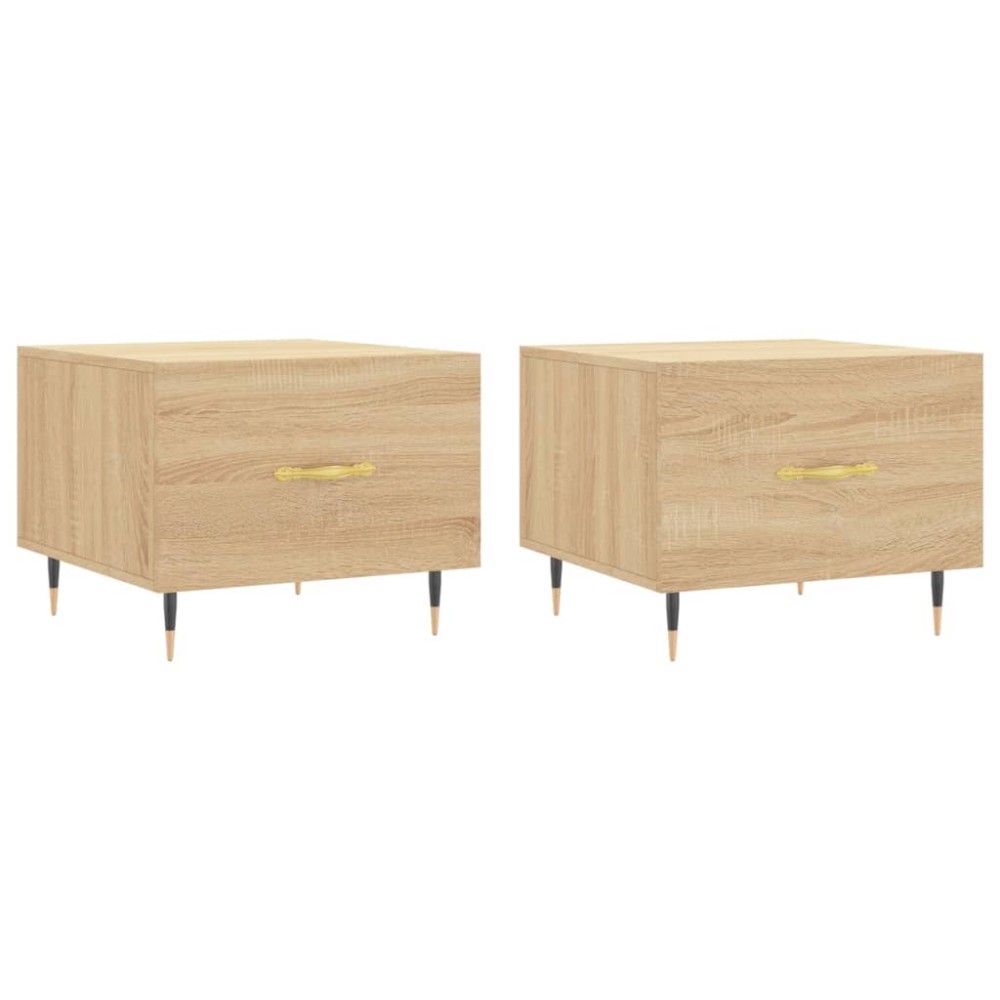 vidaXL Τραπεζάκια Σαλονιού 2 τεμ Sonoma Δρυς 50x50x40 εκ Επεξ. Ξύλο