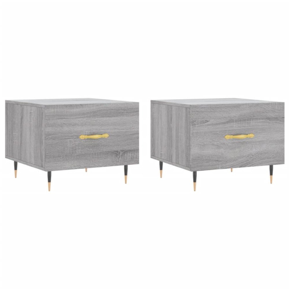 vidaXL Τραπεζάκια Σαλονιού 2 τεμ Γκρι sonoma 50x50x40 εκ Επεξ. Ξύλο