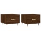 vidaXL Τραπεζάκια Σαλονιού 2 τεμ Brown Oak 50x50x40 εκ Επεξ. Ξύλο