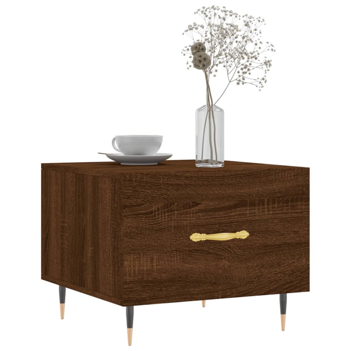 vidaXL Τραπεζάκια Σαλονιού 2 τεμ Brown Oak 50x50x40 εκ Επεξ. Ξύλο