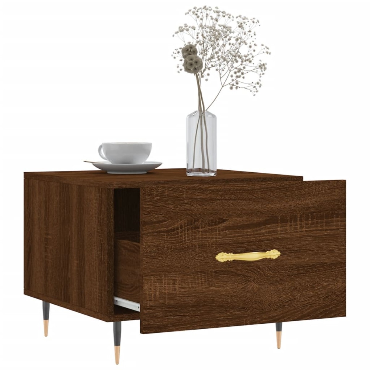 vidaXL Τραπεζάκια Σαλονιού 2 τεμ Brown Oak 50x50x40 εκ Επεξ. Ξύλο