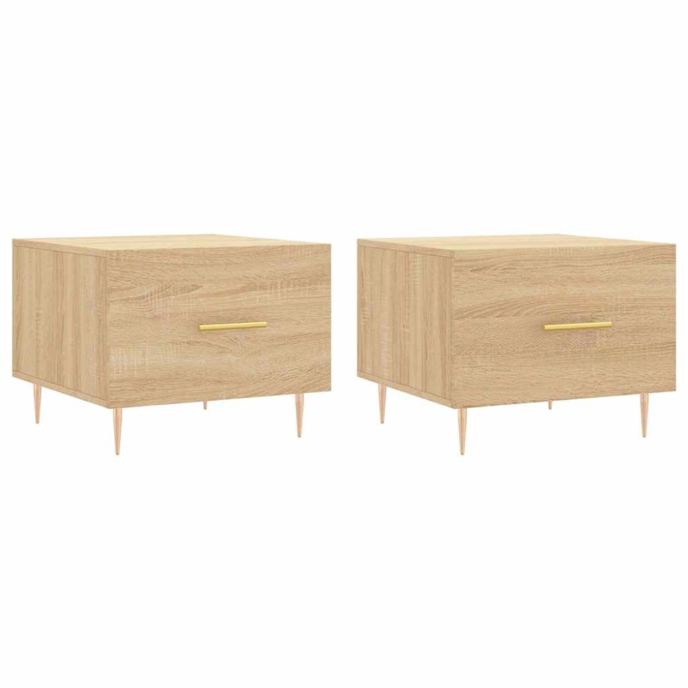 vidaXL Τραπεζάκια Σαλονιού 2 τεμ Sonoma Δρυς 50x50x40 εκ Επεξ. Ξύλο