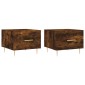 vidaXL Τραπεζάκια Σαλονιού 2 τεμ Καπνιστή Oak 50x50x40 εκ Επεξ. Ξύλο