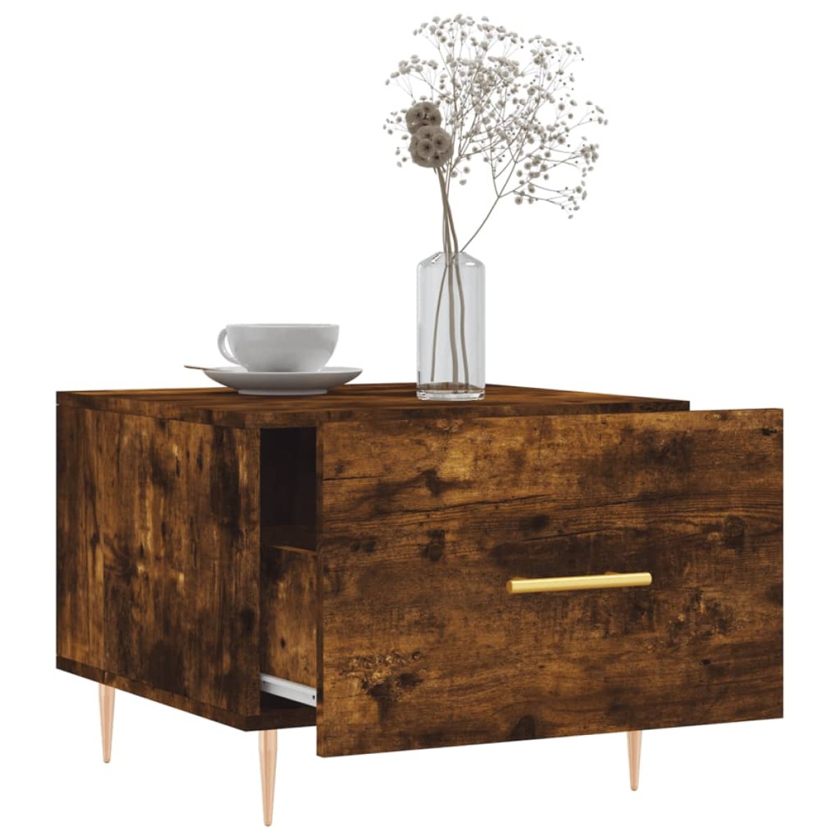 vidaXL Τραπεζάκια Σαλονιού 2 τεμ Καπνιστή Oak 50x50x40 εκ Επεξ. Ξύλο