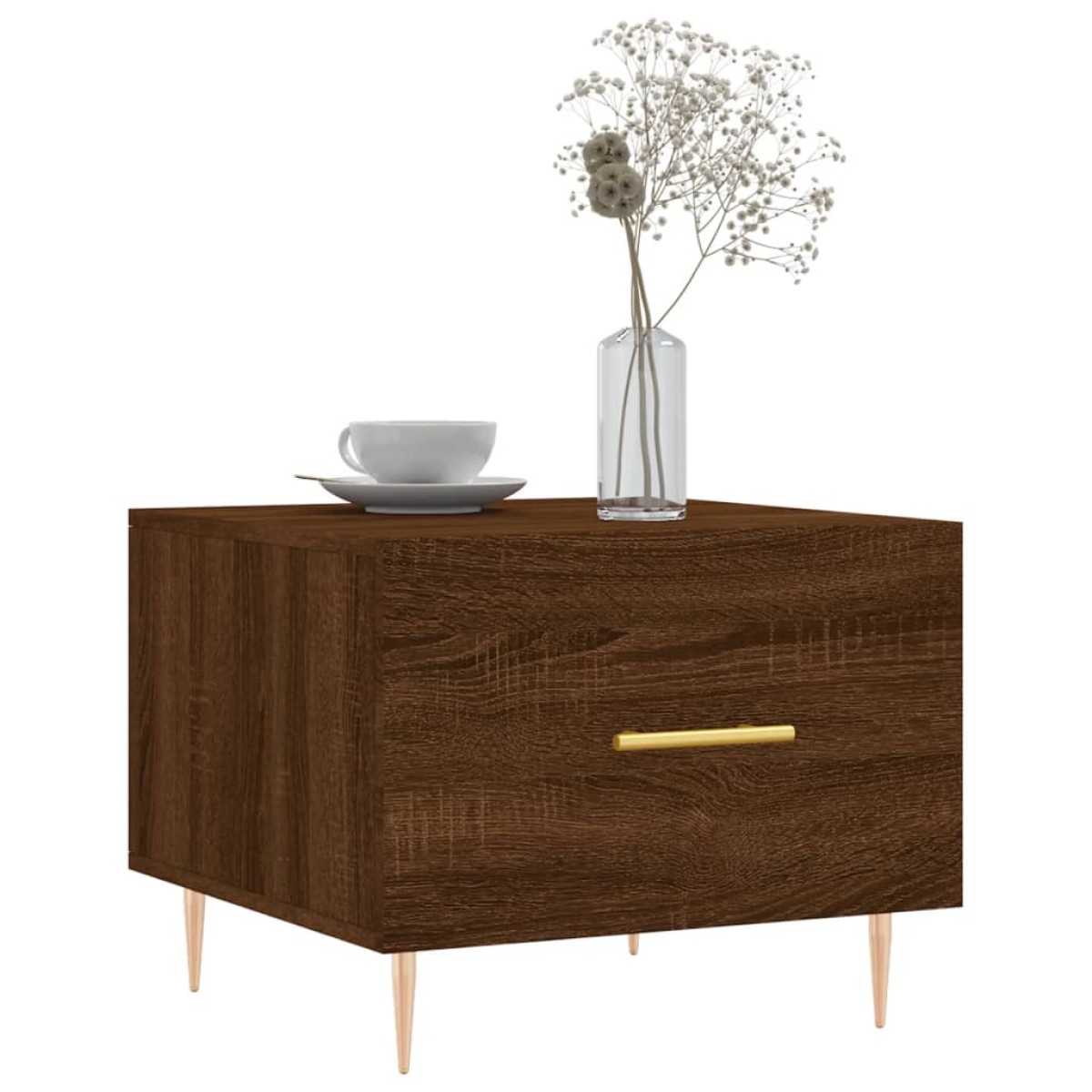 vidaXL Τραπεζάκια Σαλονιού 2 τεμ Brown Oak 50x50x40 εκ Επεξ. Ξύλο