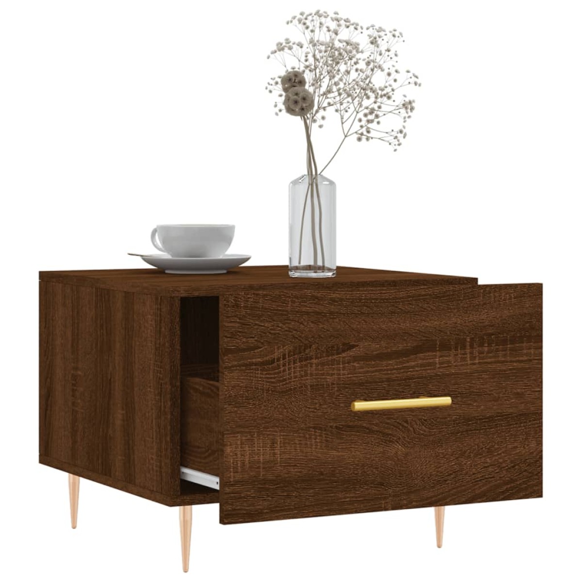 vidaXL Τραπεζάκια Σαλονιού 2 τεμ Brown Oak 50x50x40 εκ Επεξ. Ξύλο