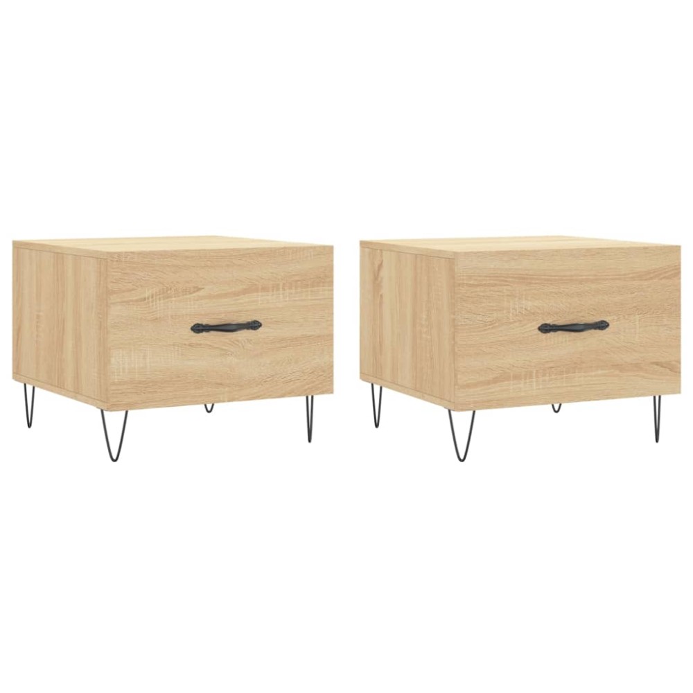 vidaXL Τραπεζάκια Σαλονιού 2 τεμ Sonoma Δρυς 50x50x40 εκ Επεξ. Ξύλο