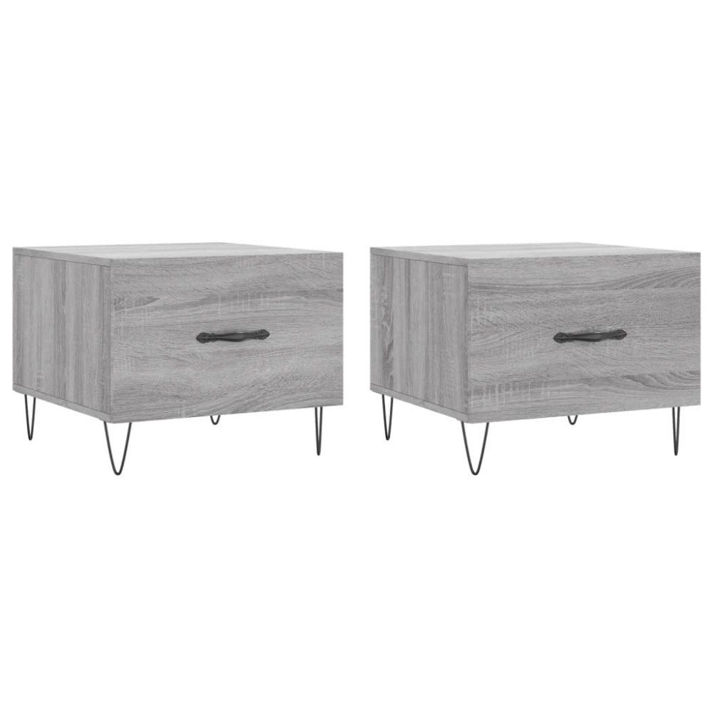 vidaXL Τραπεζάκια Σαλονιού 2 τεμ Γκρι sonoma 50x50x40 εκ Επεξ. Ξύλο