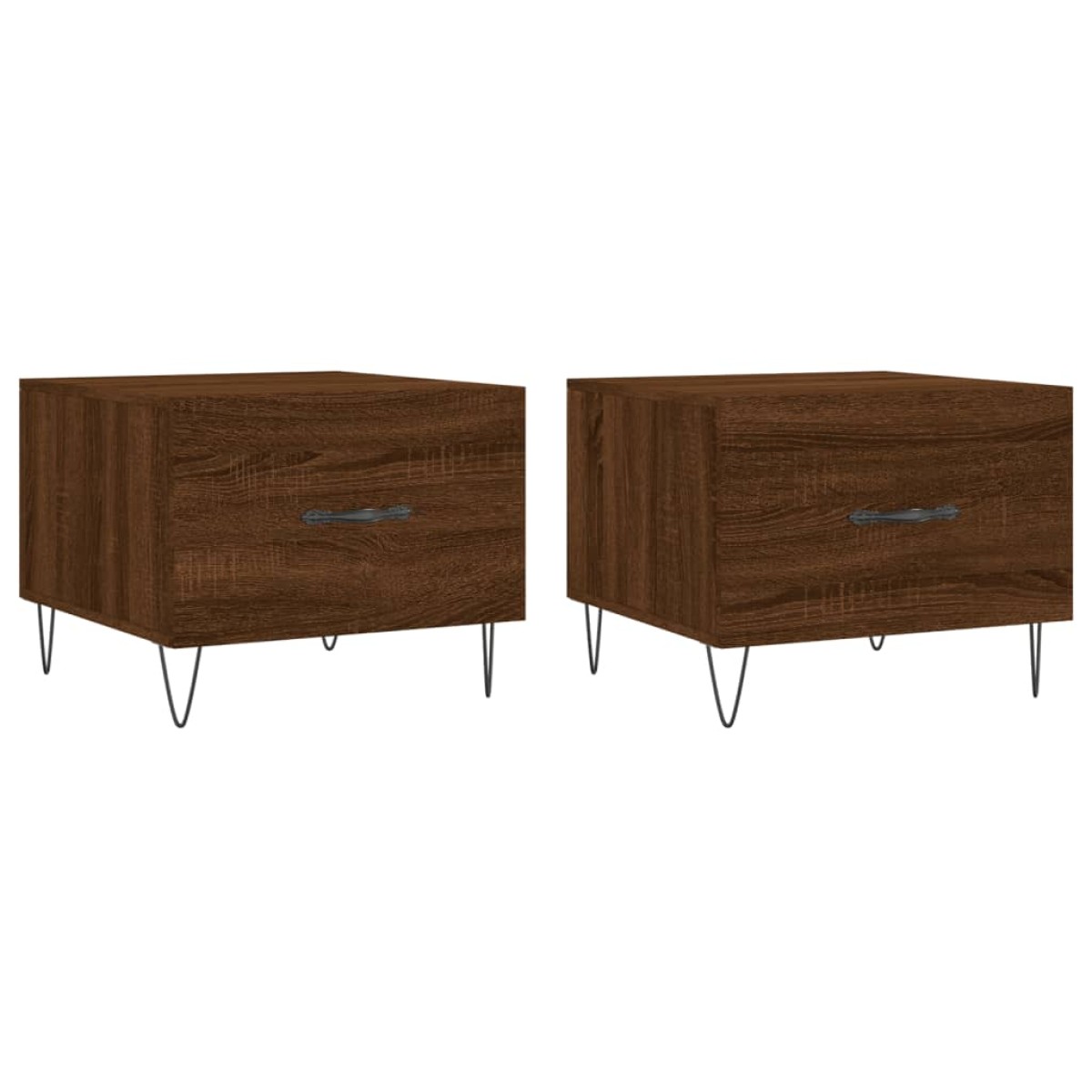 vidaXL Τραπεζάκια Σαλονιού 2 τεμ Brown Oak 50x50x40 εκ Επεξ. Ξύλο