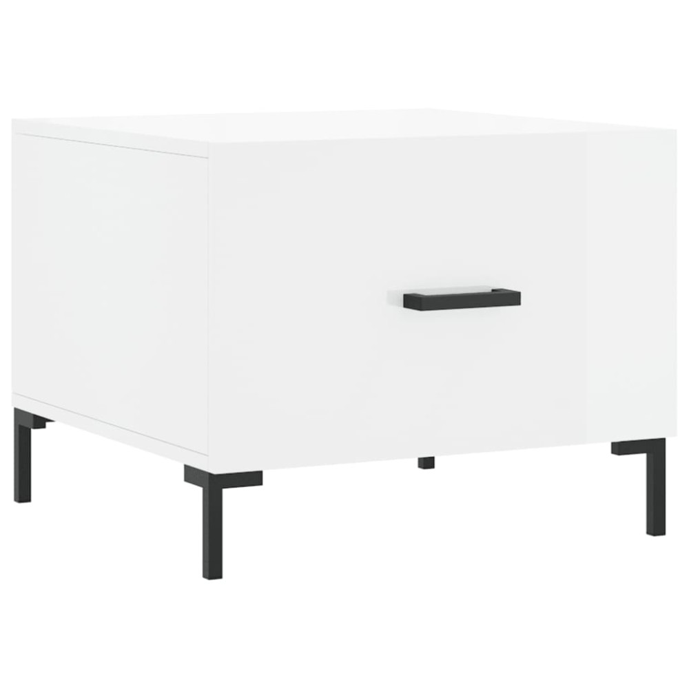 vidaXL Τραπεζάκι Σαλονιού Γυαλ. Λευκό 50 x 50 x 40 εκ. Επεξεργ. Ξύλο